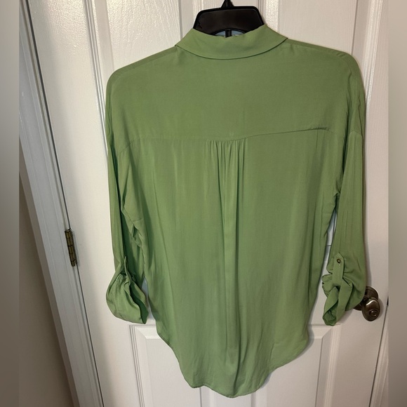 Maeve Anthropologie Womens Blouse Small Flowy Boho Festival High Low Button-Up - Picture 4 of 5